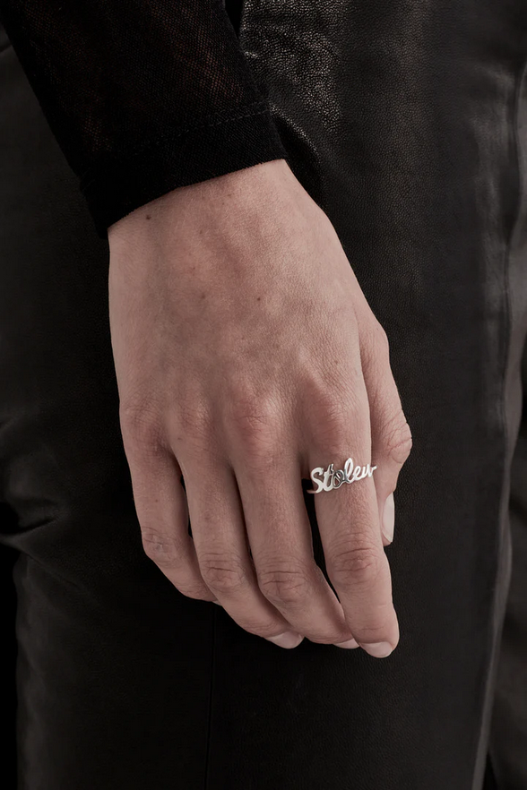 Stolen Girlfriends Club Sterling Silver Stolen Script Ring