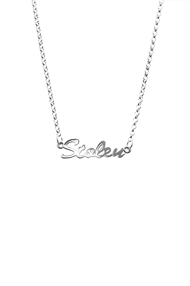 Stolen Girlfriends Club Sterling Silver Stolen Script Necklace 45cm