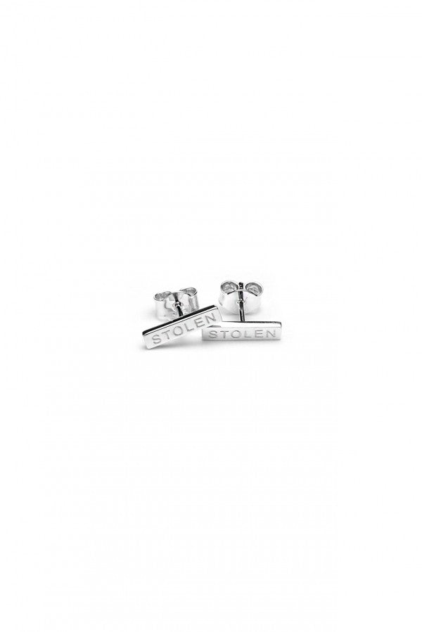 Stolen Girlfriends Club Sterling Silver Tiny Stolen Bar Stud Earrings