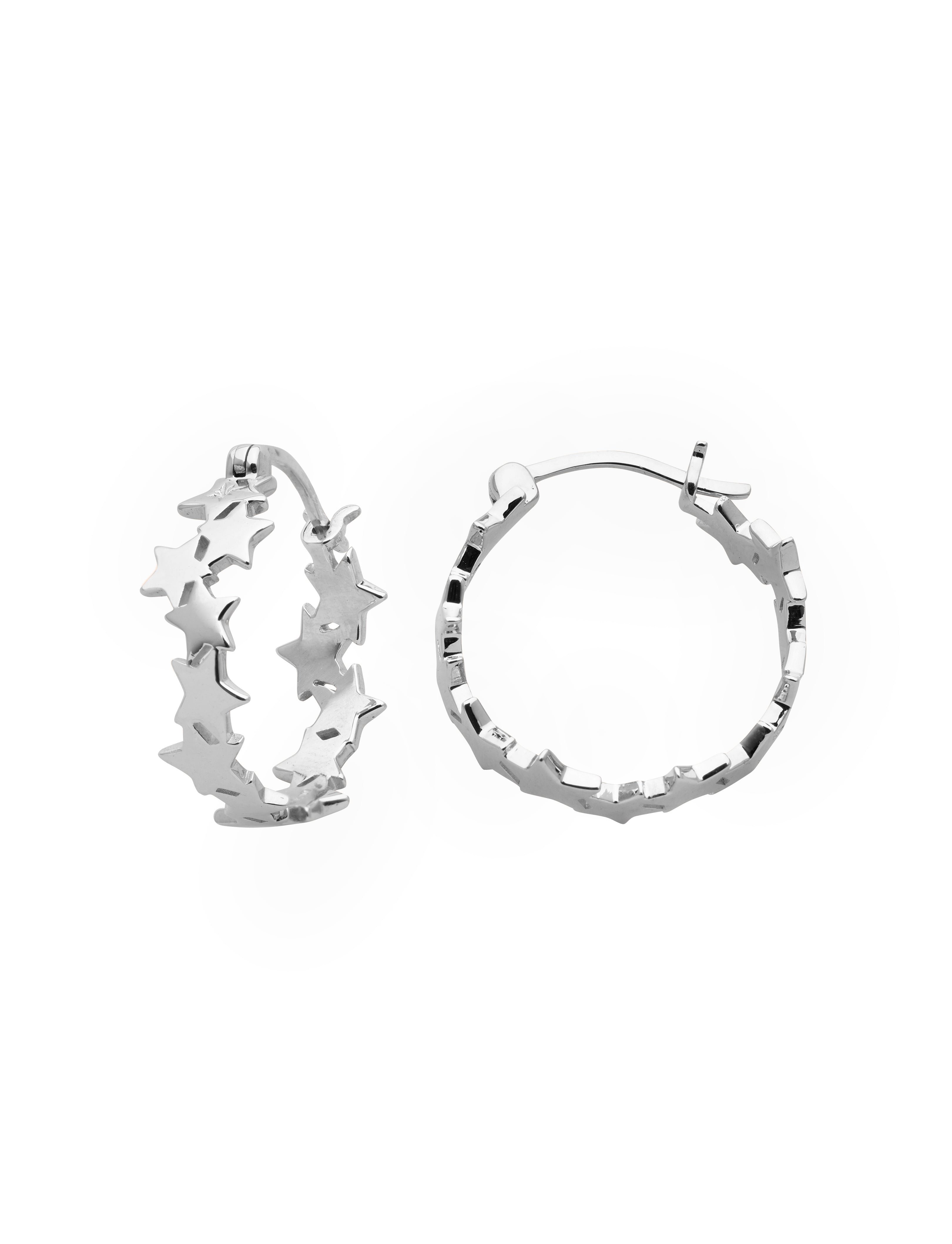 Karen Walker Silver Supernova Hoop Earrings