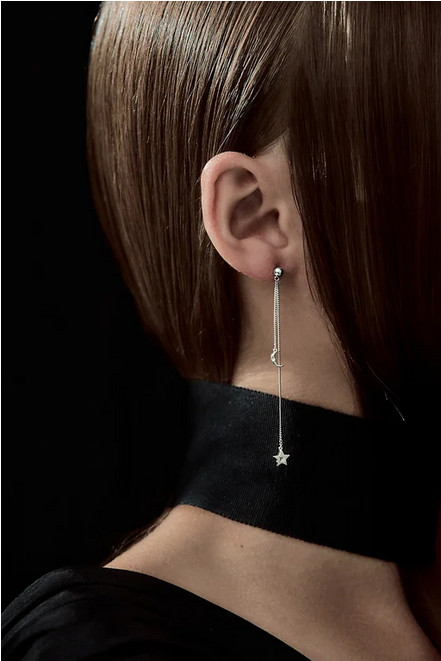 Karen Walker Sterling Silver Moon and Star Pendulum Earrings