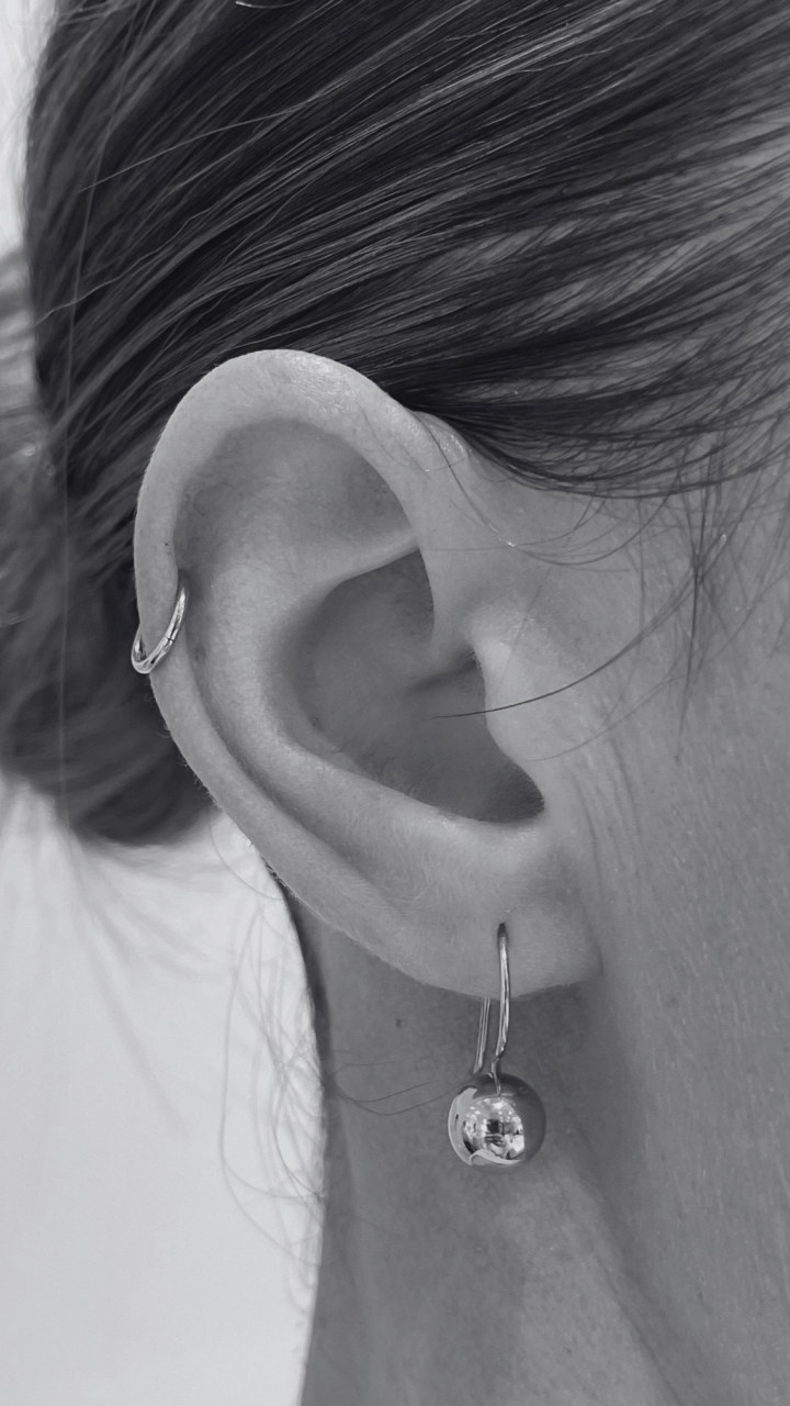 Euroball Hook Earrings in 9ct Yellow Gold