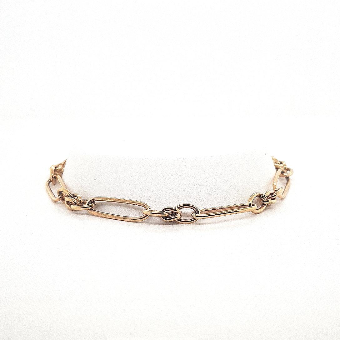 9ct Yellow Gold 1/3 Paperlink & Belcher Bracelet