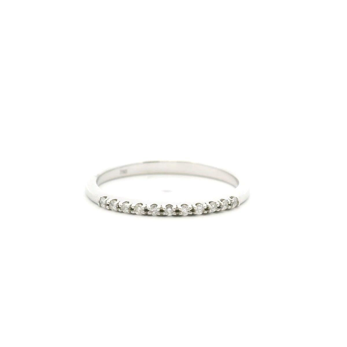 18ct White Gold 0.088ct Round Brilliant Diamond Band Ring