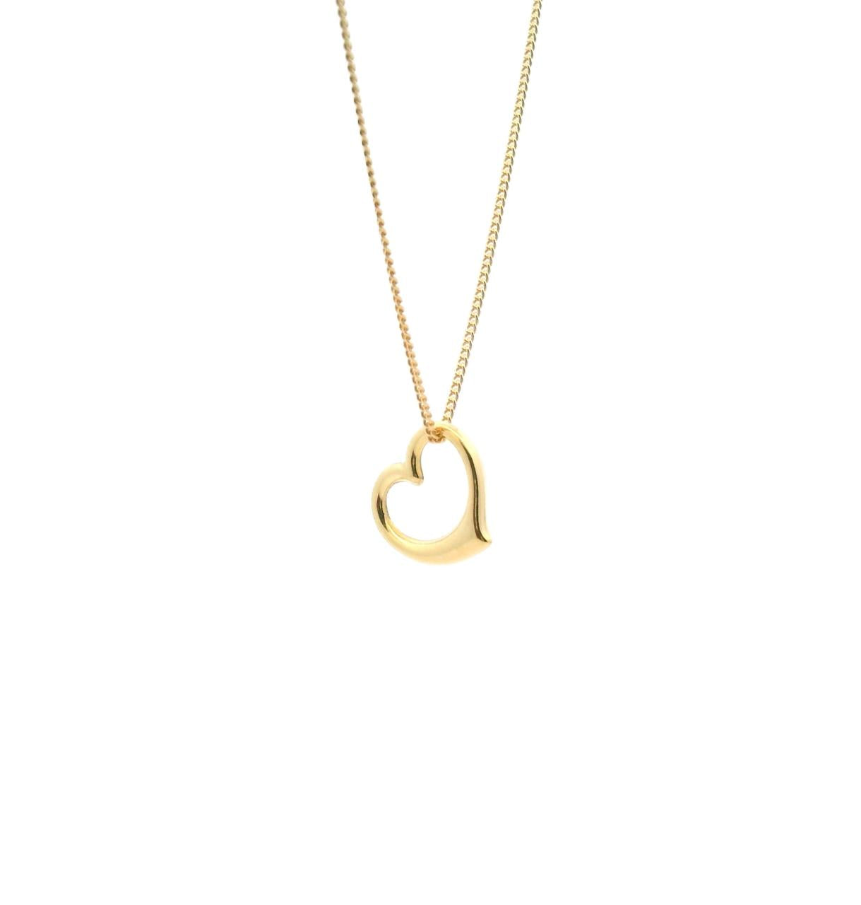 9ct Yellow Gold 13mm Cutout Heart Pendant