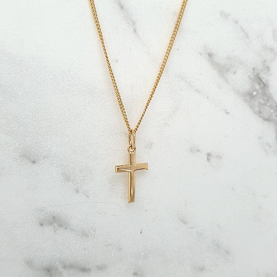 Plain Cross Pendant in 9ct Yellow Gold