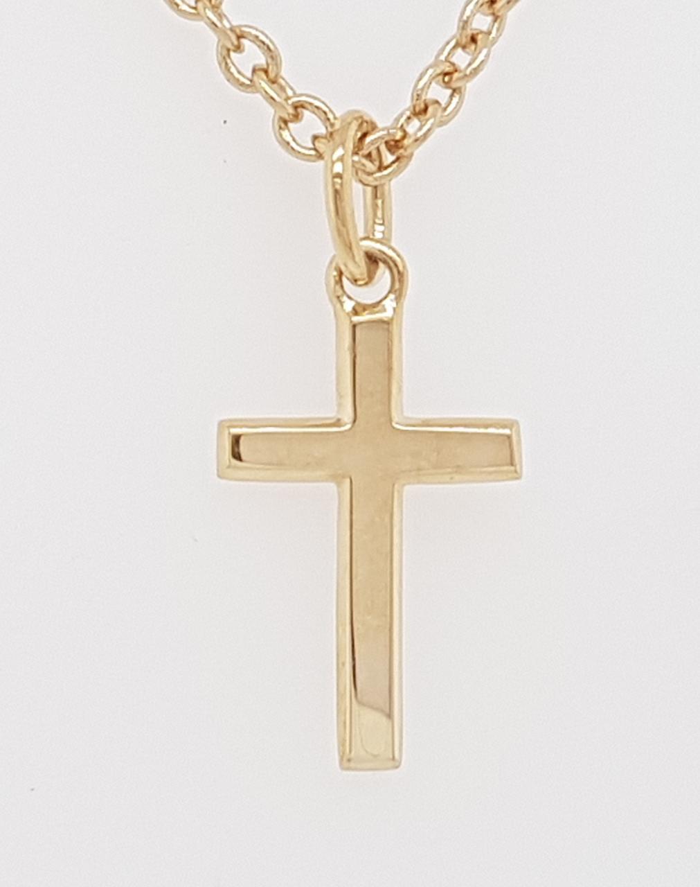 Plain Cross Pendant in 9ct Yellow Gold