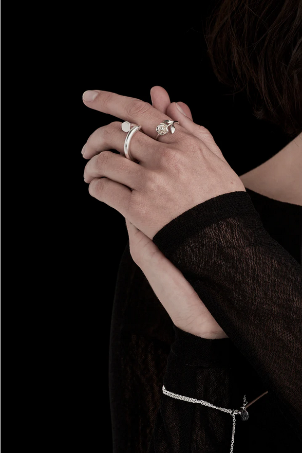 Stolen Girlfriends Club Sterling Silver Stem Rose Ring