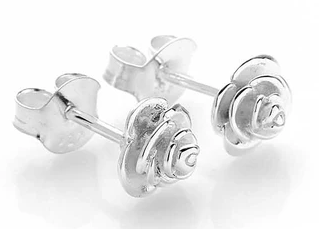 Stolen Girlfriends Sterling Silver Rose Bud Stud Earrings