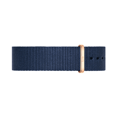 Daniel Wellington 40mm Rose Gold Plated Classic Bayswater Navy Strap Watch with White Dial