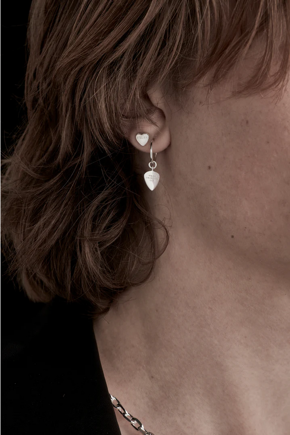 Stolen Girlfriends Club Sterling Silver Guitar Pic Sleeper Earrings