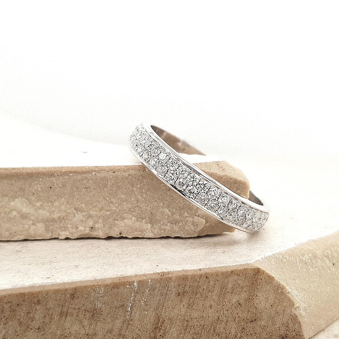 The Juliette Setting 18ct White Gold Diamond Double Row Bead Set Ring