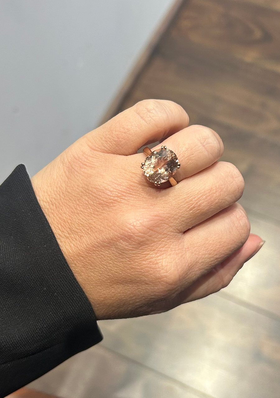 Morganite 9ct Rose Gold Solitaire Ring