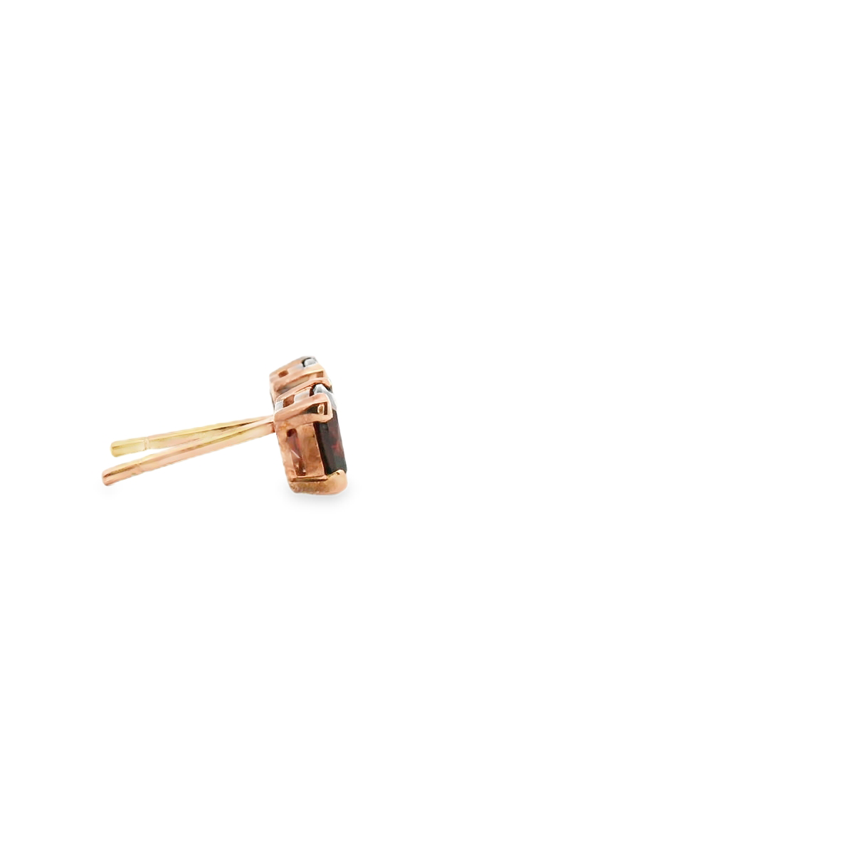 Garnet 9k Rose Gold Cushion Cut Stud Earrings