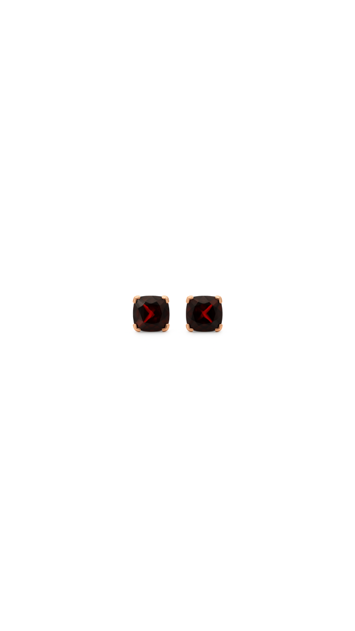 Garnet Stud Earrings in 9ct Rose Gold