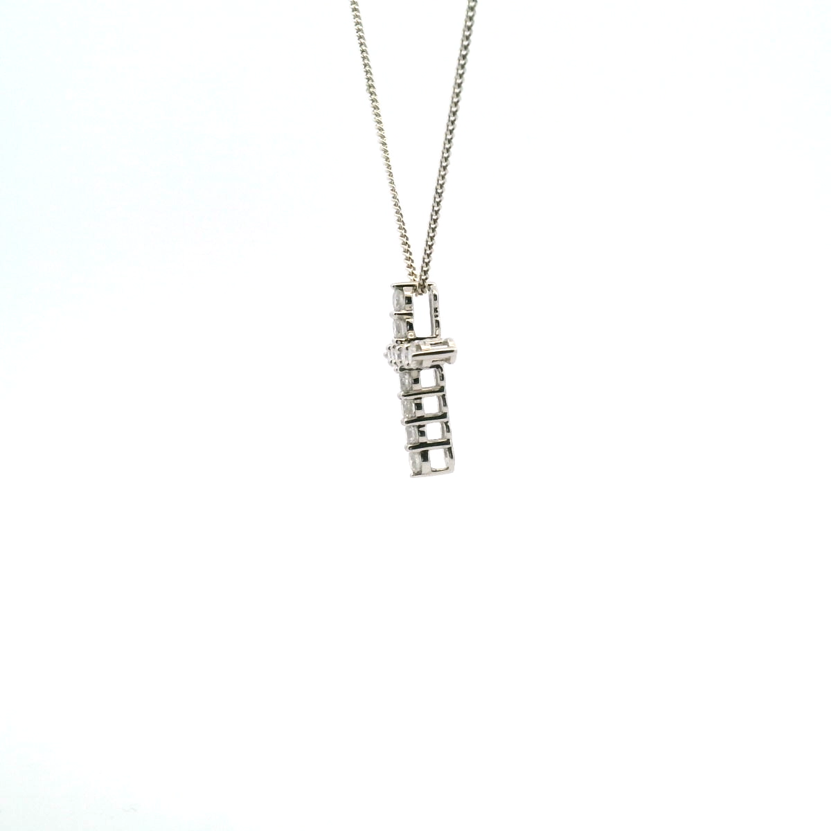 10ct White Gold 0.50ct Round Brilliant Diamond Four Claw Set Cross Pendant