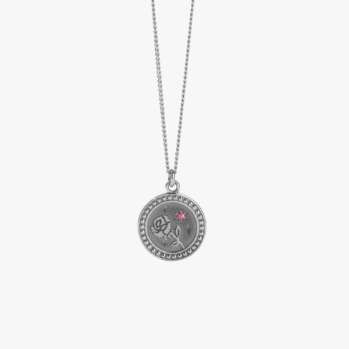 Meadowlark Sterling Silver Pink Sapphire Love Amulet Necklace