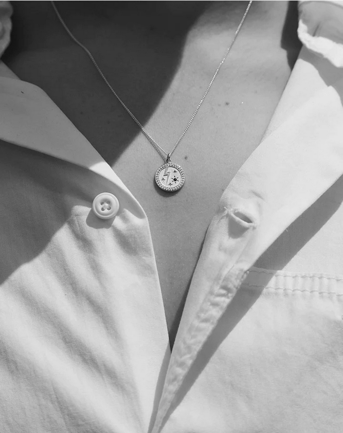 Meadowlark Sterling Silver Blue Sapphire Strength Amulet Necklace