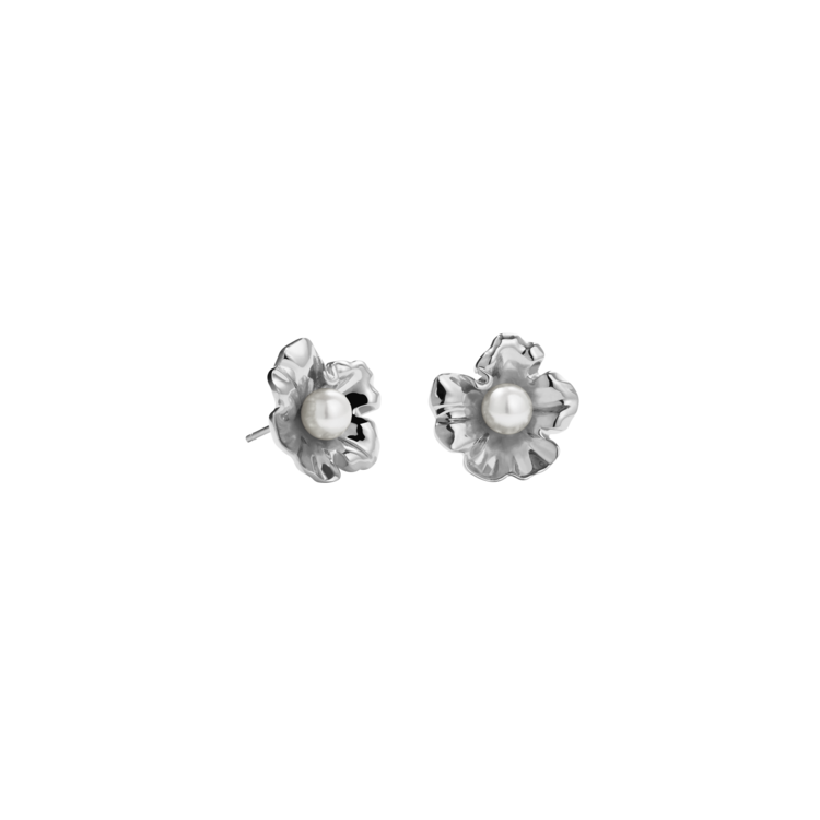 Meadowlark Sterling Silver Small Coral Pearl Stud Earrings