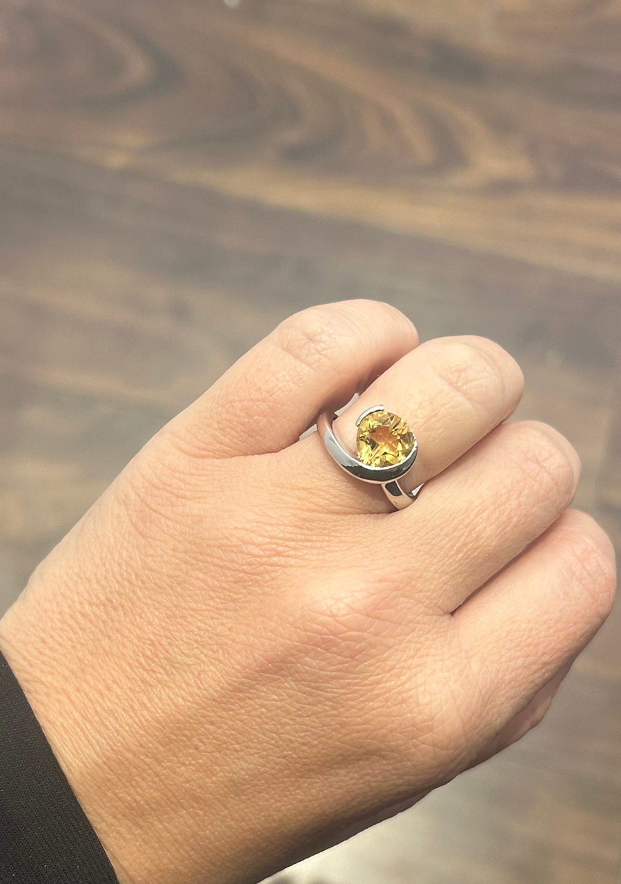 Sterling Silver Citrine Dress Ring