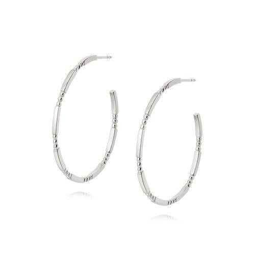 Daisy London Sterling Silver Stacked Essential Maxi Hoop Stud Earrings