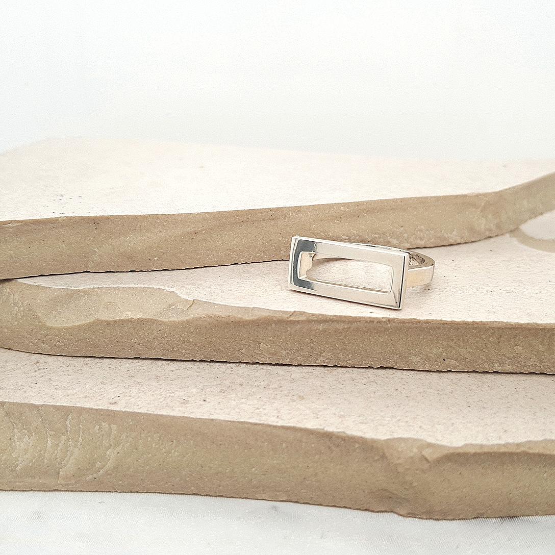 Sterling Silver Forte Cross-ways Ring