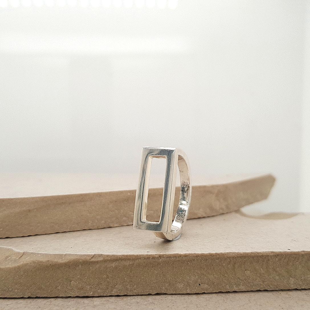 Sterling Silver Forte Cross-ways Ring