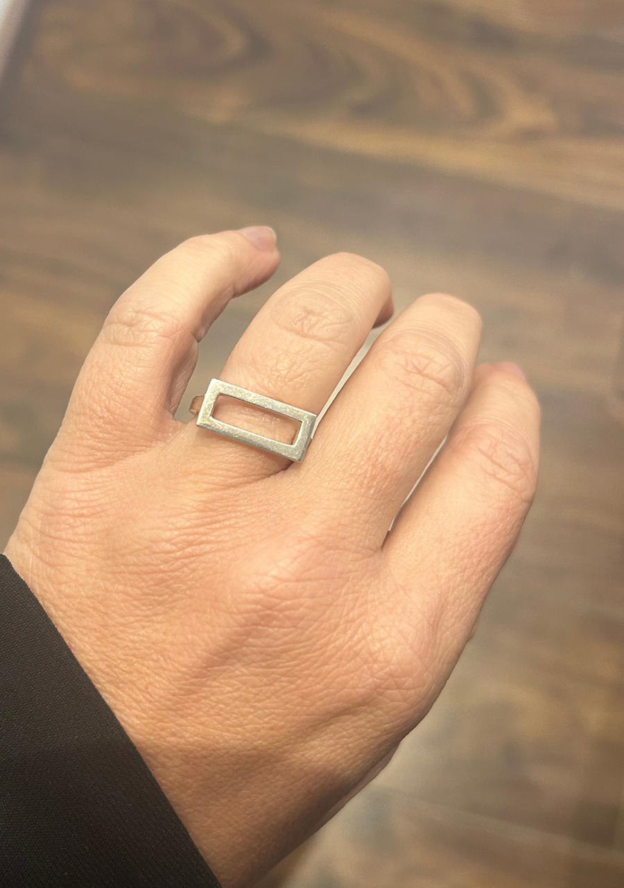 Sterling Silver Forte Cross-ways Ring