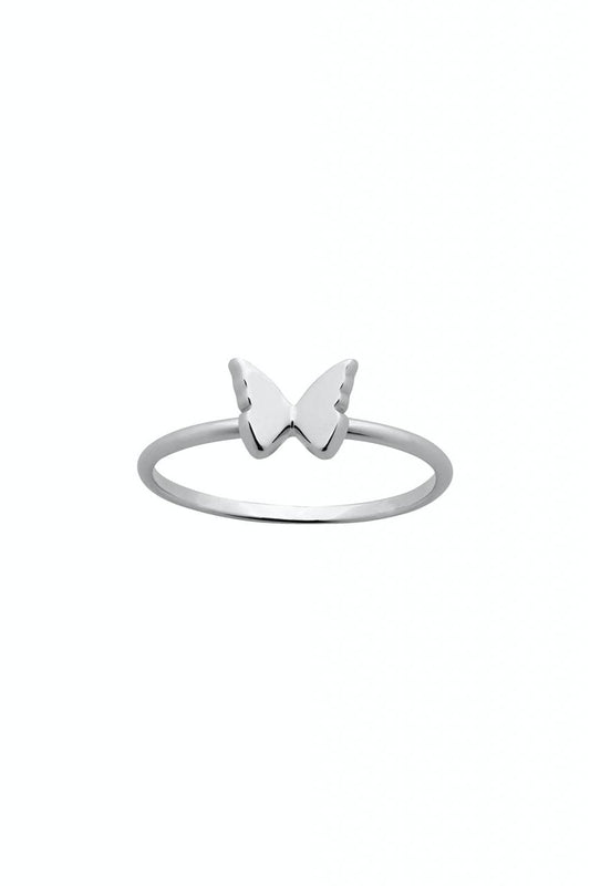 Karen Walker Silver Mini Butterfly Ring