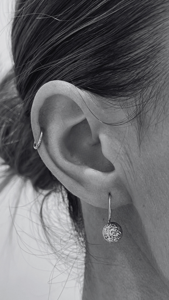 Faceted Euroball Hook Earrings 9ct Yellow Gold