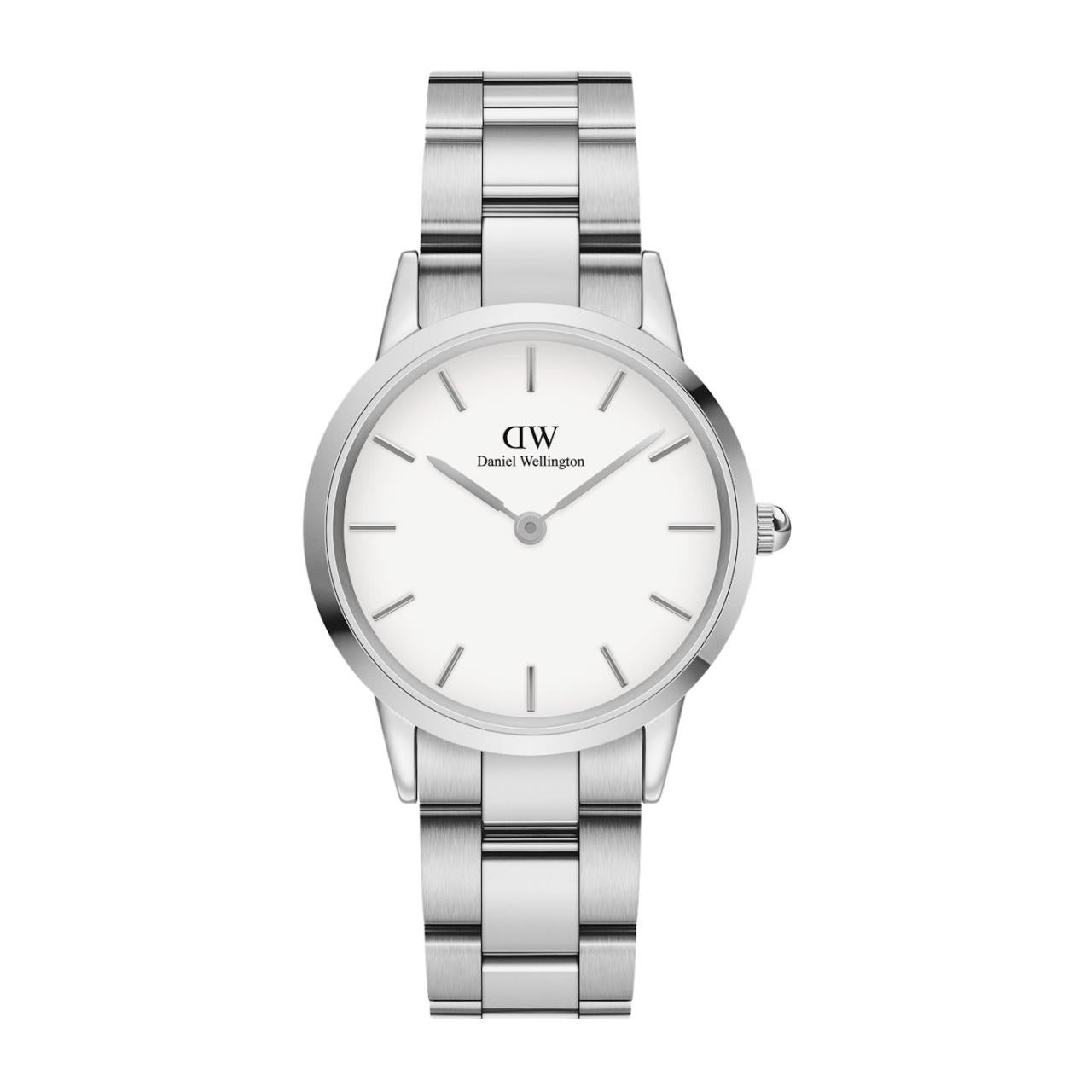 Daniel Wellington 28mm Stainless Steel Iconic Link Strap Watch with White Dial
