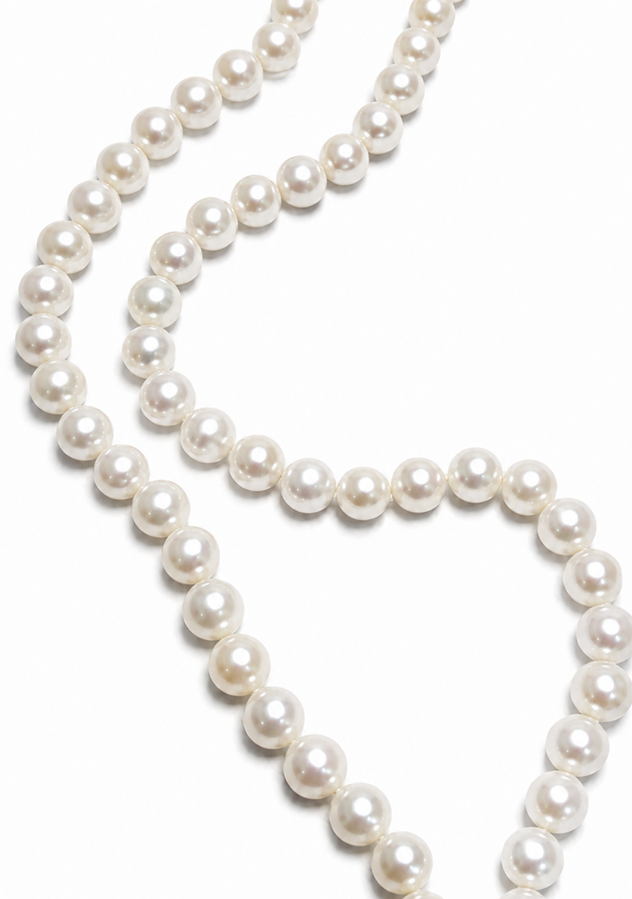 Freshwater Pearl 9-9.5mm White Semi Round 45cm Necklace