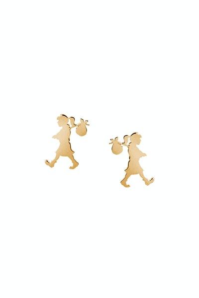 Karen Walker 9ct Yellow Gold Runaway Girl Stud Earrings