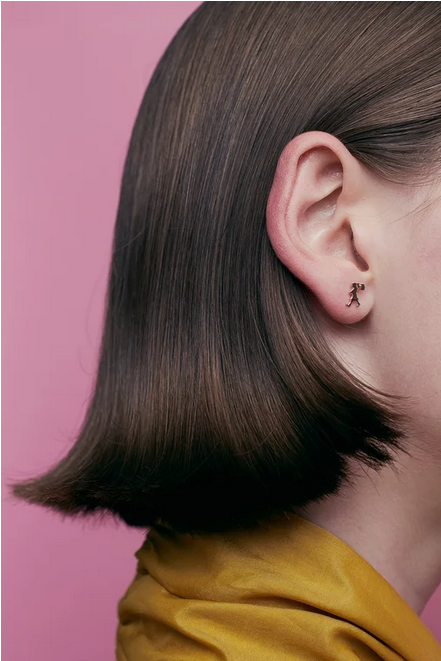 Karen Walker 9ct Yellow Gold Runaway Girl Stud Earrings