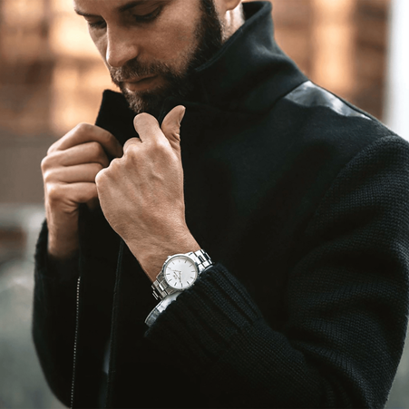 Daniel Wellington Iconic Link 40mm Steel White Dial Watch, Code: DW00100341