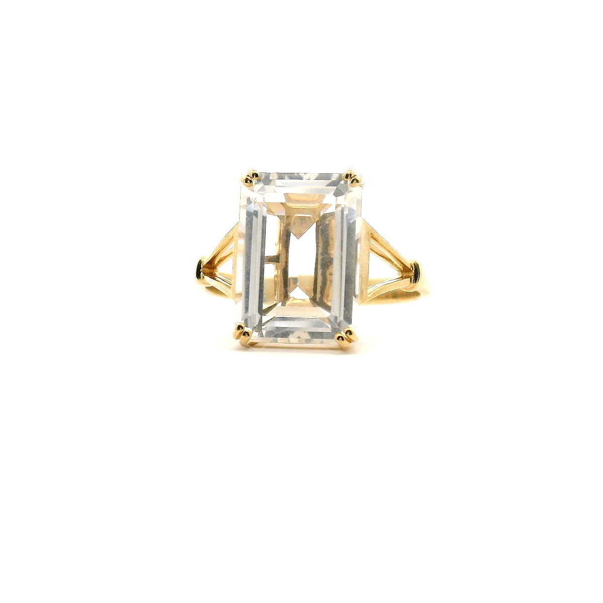 Clear Quartz 9k Yellow Gold Ring
