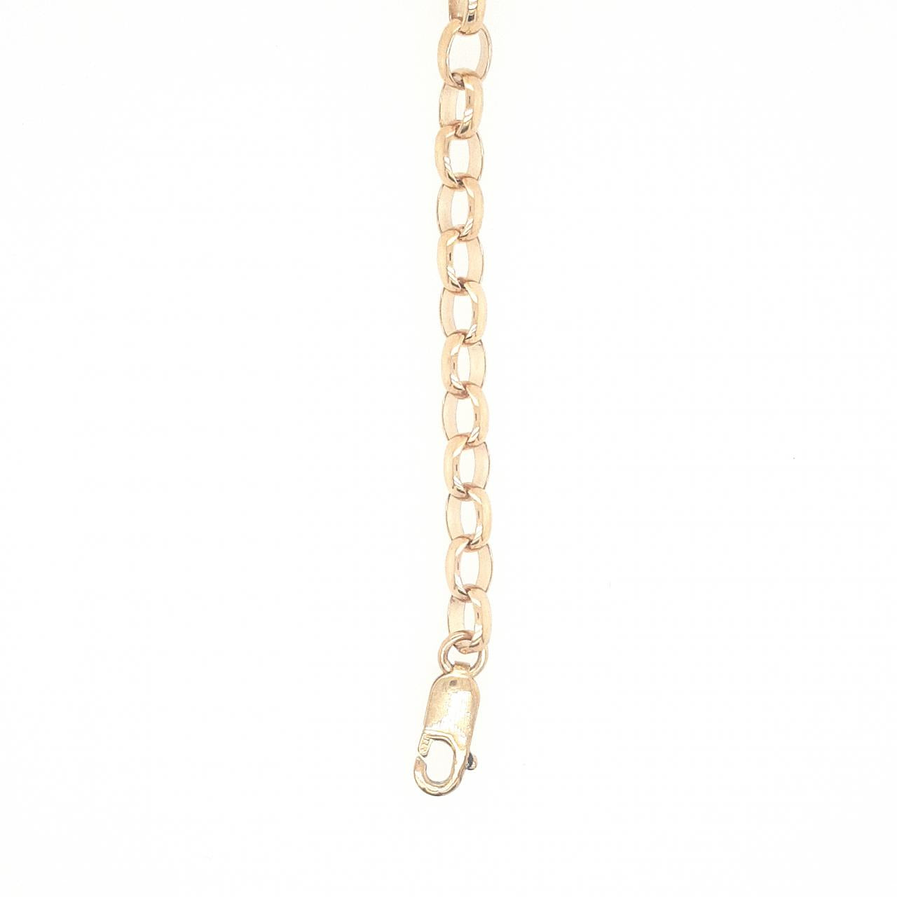 Oval Belcher Chain Bracelet in 9ct Yellow Gold