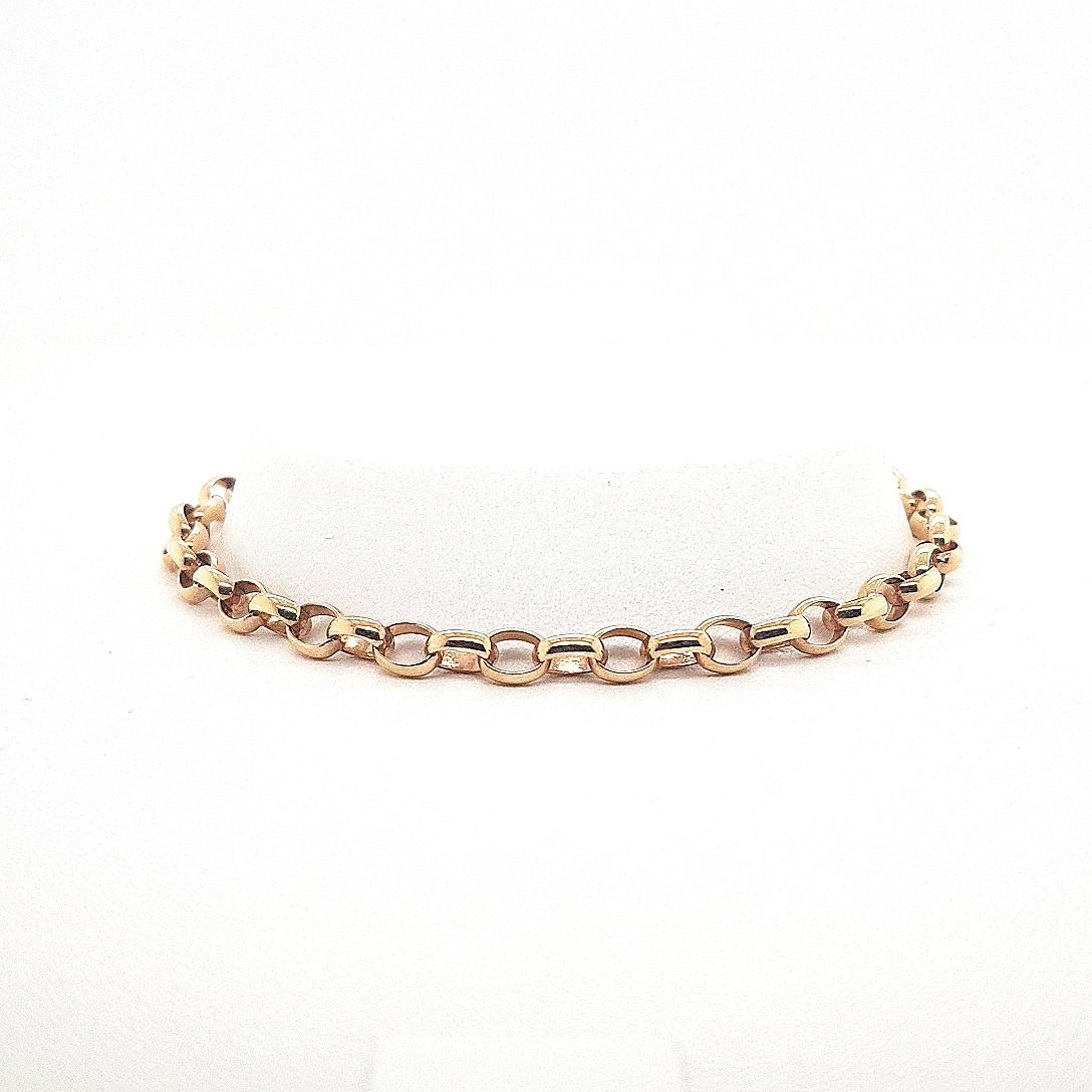 Oval Belcher Chain Bracelet in 9ct Yellow Gold
