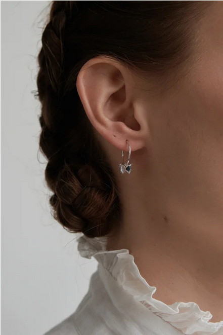 Karen Walker Sterling Silver Butterfly Sleeper Earrings