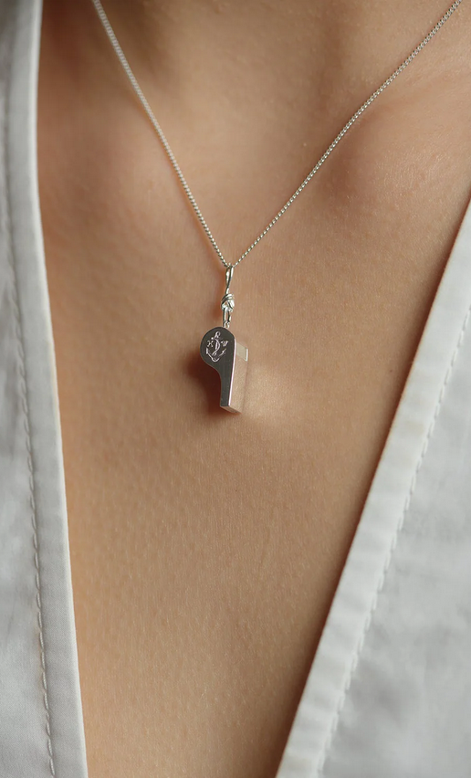 Karen Walker Sterling Silver Navigators Whistle Necklace