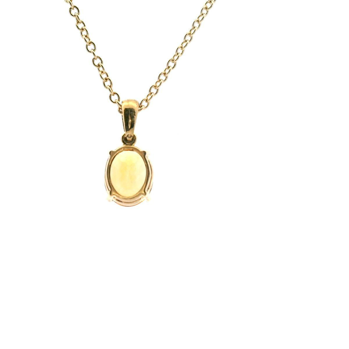 Citrine & Diamond Pendant in 9ct Yellow Gold
