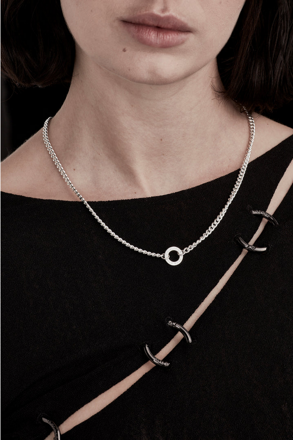 Stolen Girlfriends Club Sterling Silver Halo Curb Necklace 40cm + 2cm + 3cm Extender