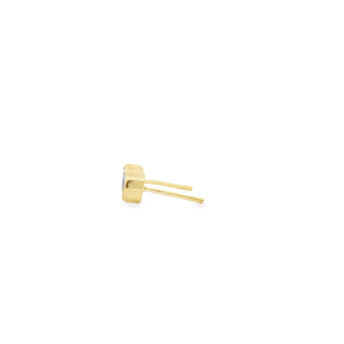 Sapphire 9k Yellow Gold Bezel Set Stud Earrings