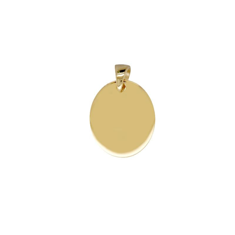 Oval Disc Pendant in 9ct Yellow Gold