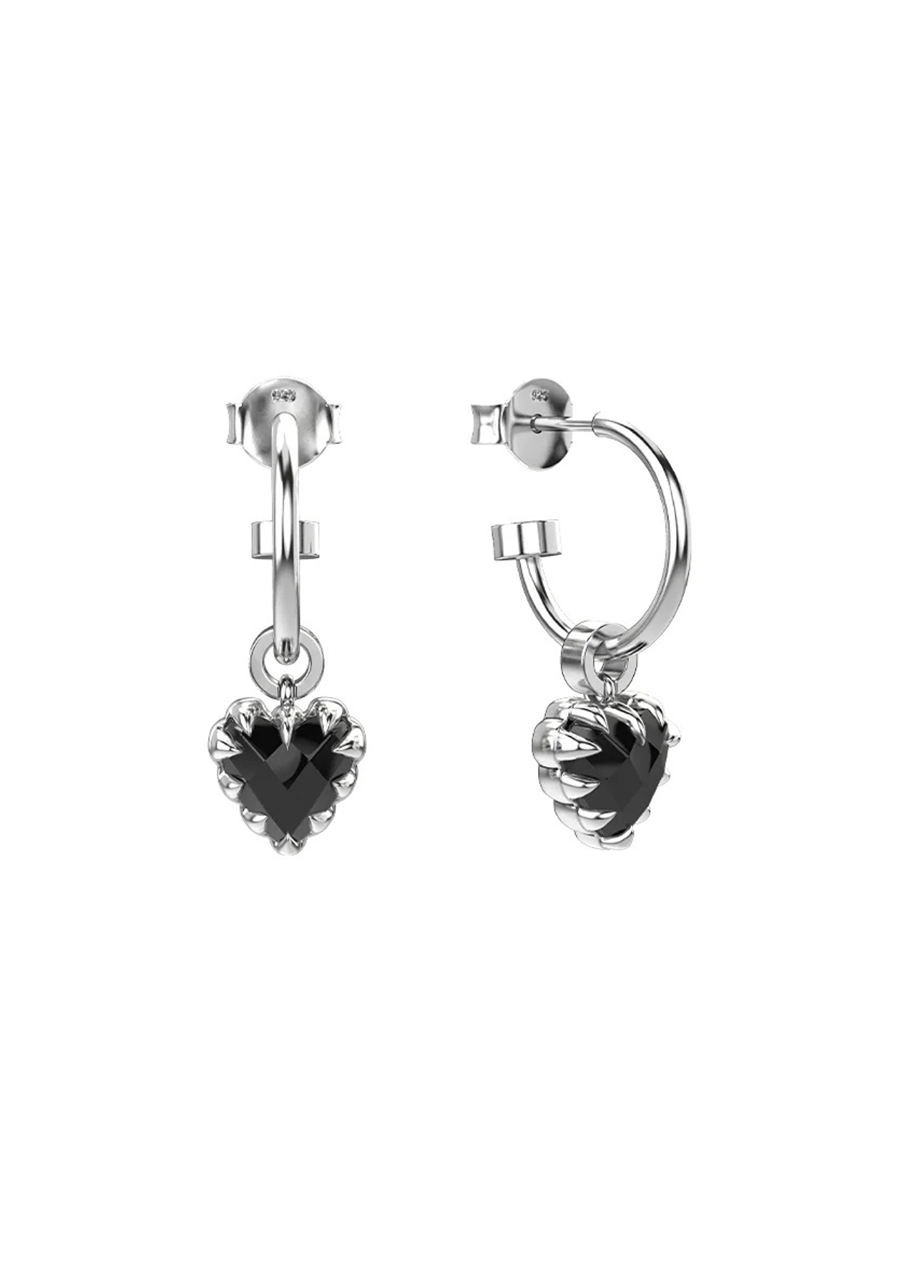 Stolen Girlfriends Club Sterling Silver Onyx Love Anchor Sleeper Earrings