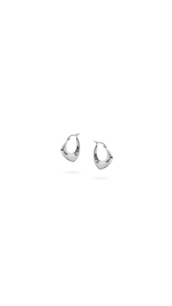 Sterling Silver Tapered Assymetric Hoop Earring
