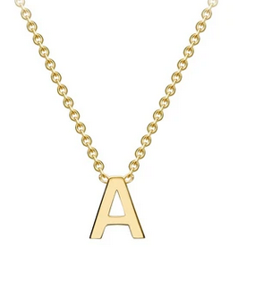 9ct Yellow Gold Initial 'A' Necklace