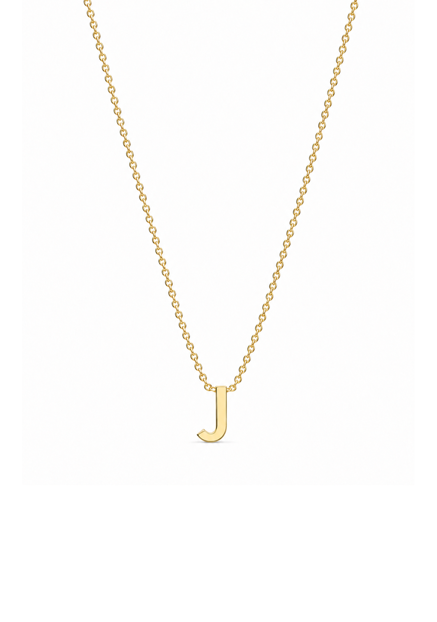 9ct Yellow Gold Initial 'J' Necklace