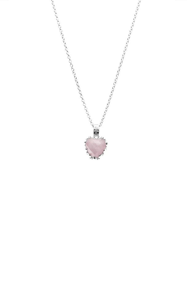 Stolen Girlfriends Club Silver Love Claw Necklace with Rose Quartz
