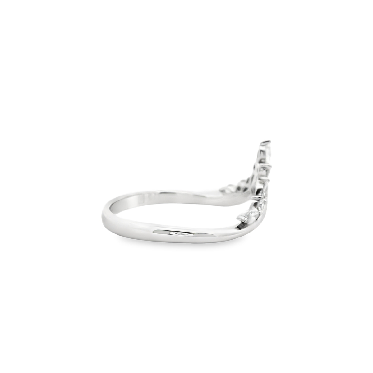 The Ella Setting 9ct White Gold Diamond V-Shaped Ring